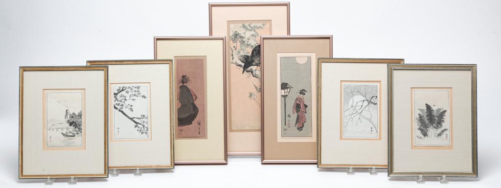 SEVEN JAPANESE WOODBLOCK PRINTS. (1 of 9)