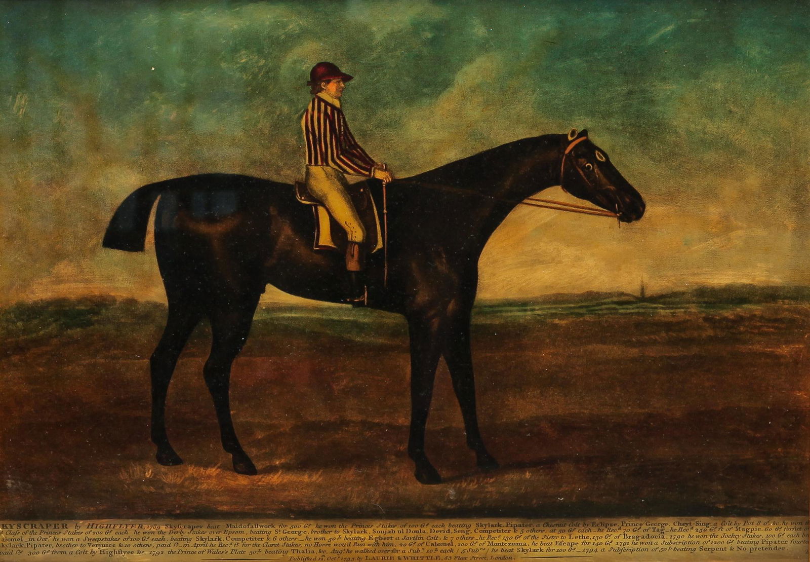 ENGLISH REVERSE RACEHORSE PRINT ON GLASS. (1 of 3)
