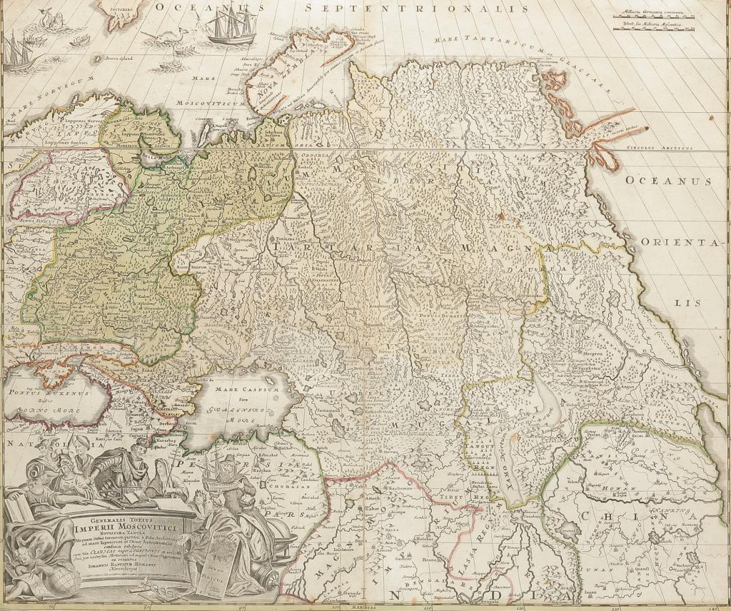 MAP OF RUSSIA BY JOHANN BAPTIST HOMANN. (1 of 3)