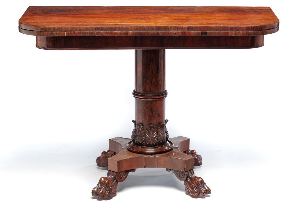 ENGLISH CLASSICAL CARD TABLE. (1 of 4)