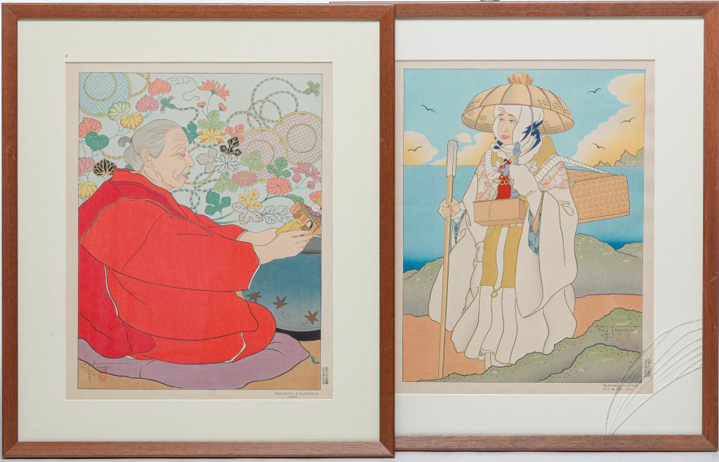 TWO WOODBLOCK PRINTS BY PAUL JACOULET. (1 of 4)