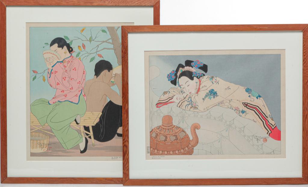 TWO WOODBLOCK PRINTS BY PAUL JACOULET. (1 of 3)
