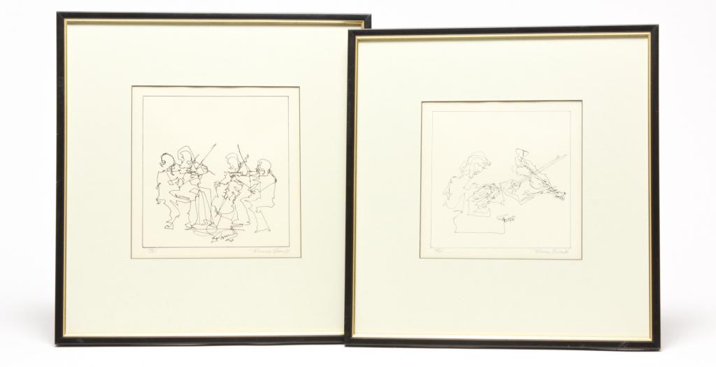 TWO MUSICIAN PRINTS, RICHARD SCHLUB. (1 of 5)