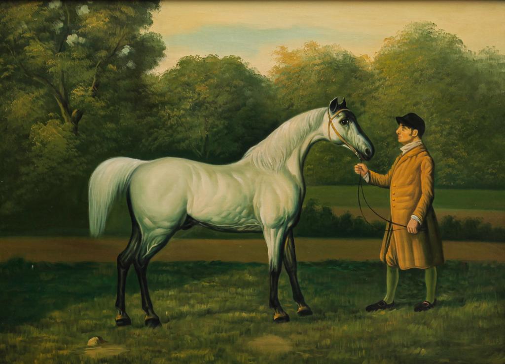 CONTEMPORARY RACE HORSE PAINTING AFTER STUBBS. (1 of 3)