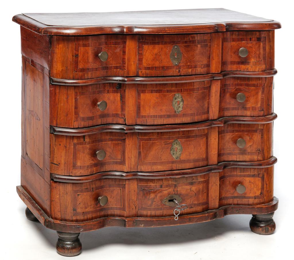 EUROPEAN INLAID VALUABLES CHEST. (1 of 3)