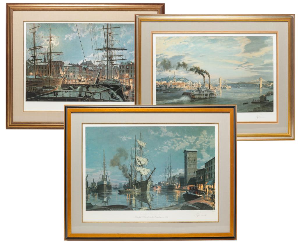 THREE HARBOR PRINTS, JOHN STOBART. (1 of 11)