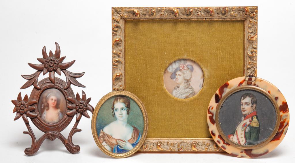 FOUR MINIATURE PORTRAITS INCLUDING NAPOLEON. (1 of 6)