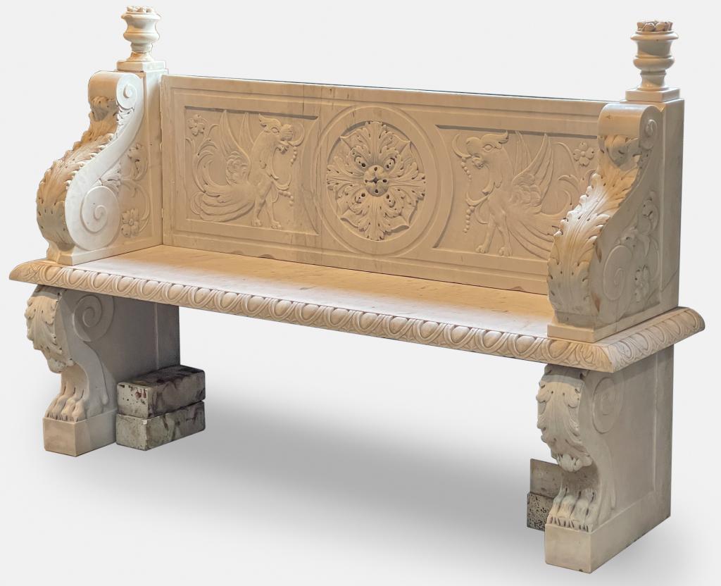 CLASSICAL STYLE MARBLE BENCH. (1 of 3)