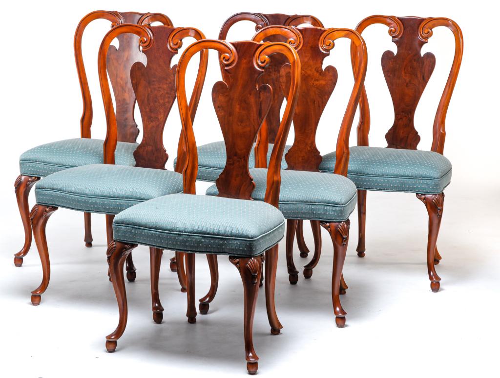 SIX JOHN WIDDICOMB QUEEN ANNE DINING CHAIRS. (1 of 3)
