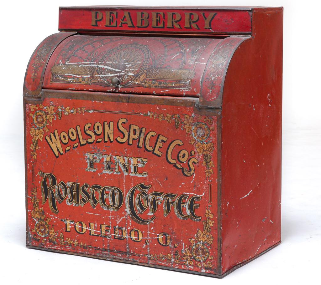 AMERICAN WOOLSON'S SPICE CO. COFFEE BIN. (1 of 4)