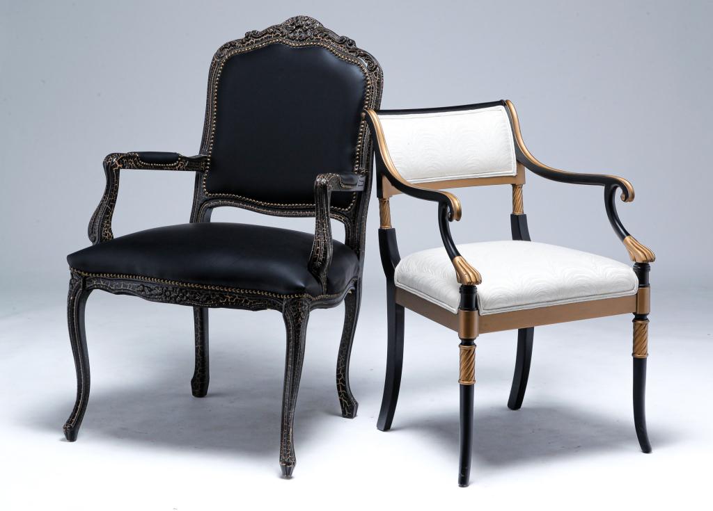 TWO PERIOD STYLE ARMCHAIRS. (1 of 8)