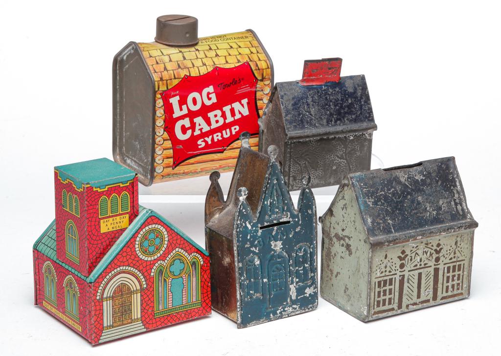 FIVE AMERICAN TIN BULDING BANKS. (1 of 4)