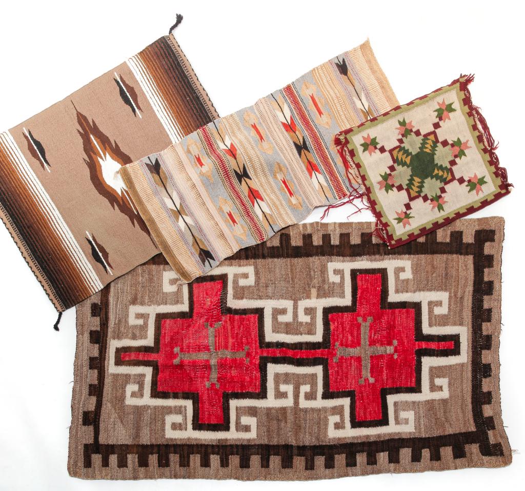FOUR NATIVE AMERICAN RUGS. (1 of 5)