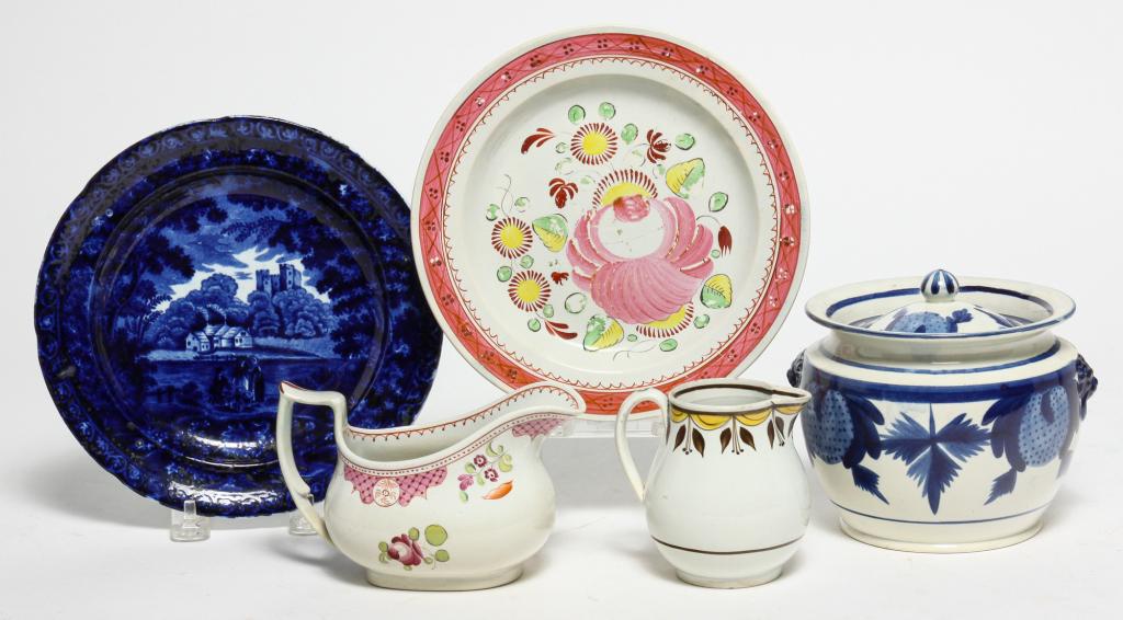 FIVE PIECES OF ENGLISH EARTHEN WARE. (1 of 6)