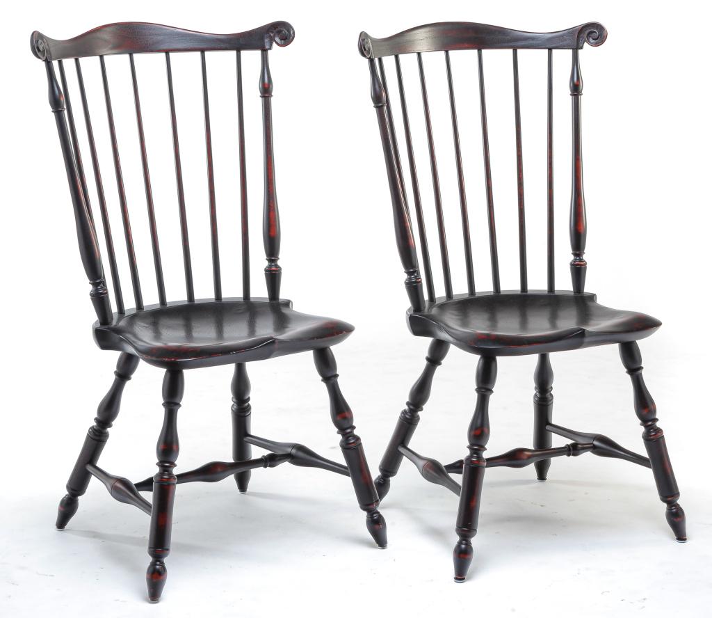 PAIR OF D.R. DIMES FANBACK WINDSOR CHAIRS. (1 of 5)