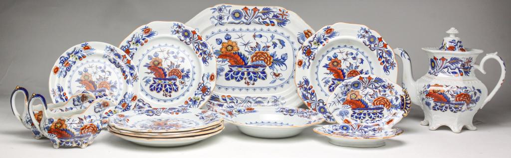 GROUP OF ENGLISH GAUDY IRONSTONE CHINA. (1 of 8)