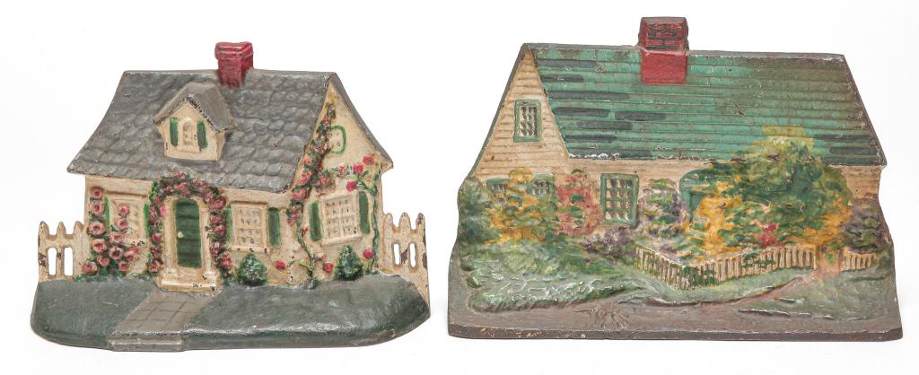 TWO AMERICAN COTTAGE DOOR STOPS. (1 of 4)