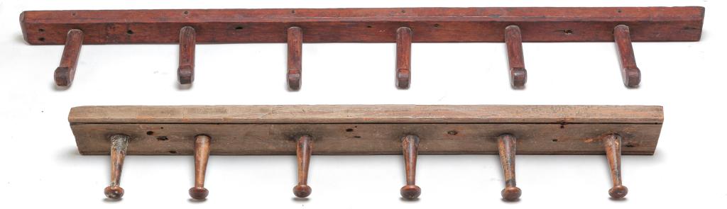 TWO AMERICAN COUNTRY PEG RAILS. (1 of 3)