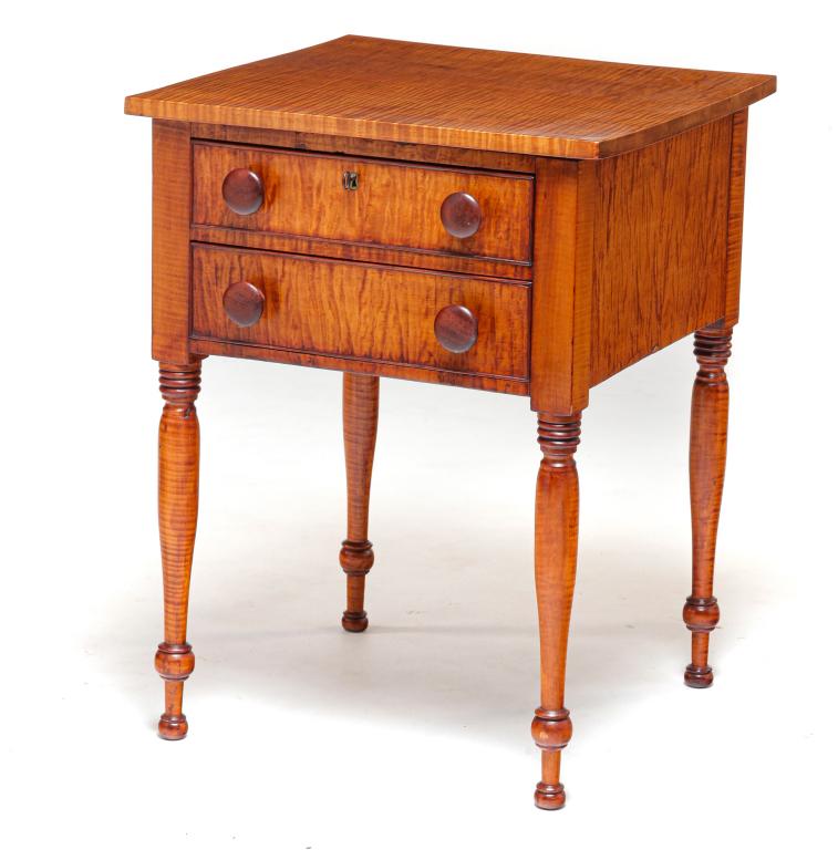 AMERICAN SHERATON TWO-DRAWER STAND. (1 of 4)