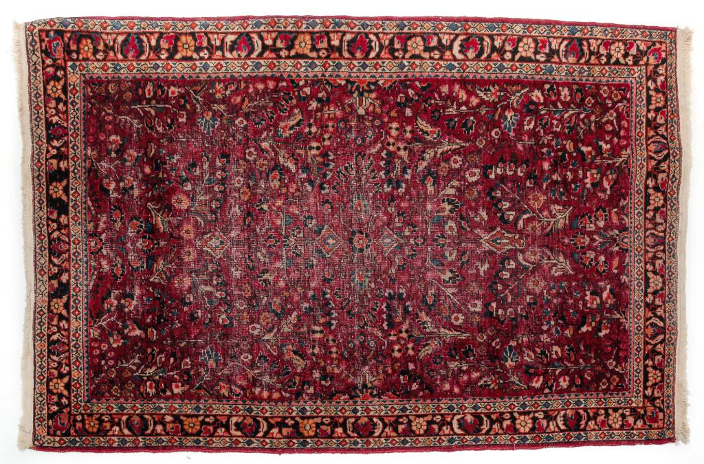 SAROUK HAND-KNOTTED AREA RUG. (1 of 3)