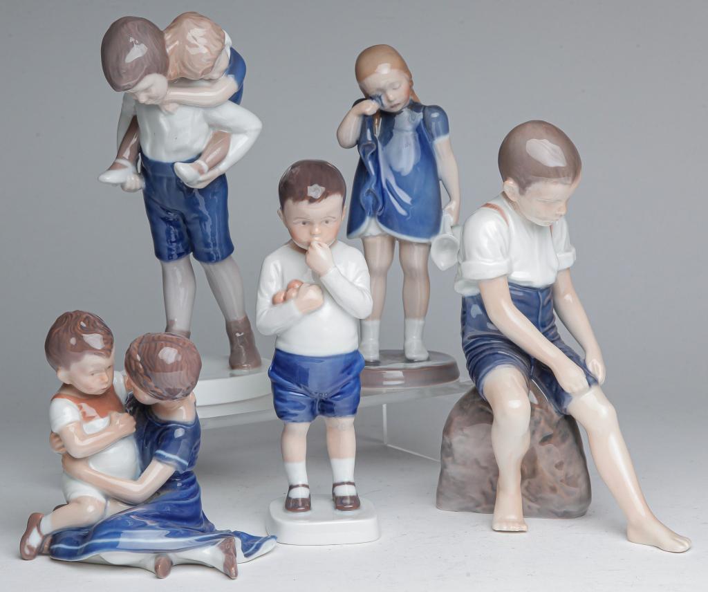 FIVE DANISH B&G PORCELAIN FIGURINES. (1 of 3)