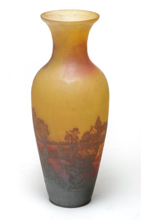 CONTEMPORARY CAMEO GLASS VASE SIGNED ARSALL. (1 of 4)