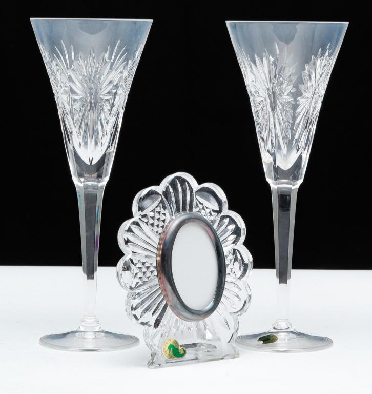 THREE SIGNED IRISH WATERFORD PIECES. (1 of 2)