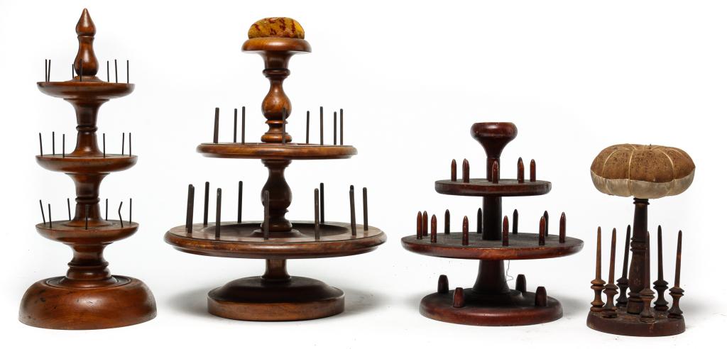 FOUR AMERICAN SPOOL CADDIES. (1 of 3)