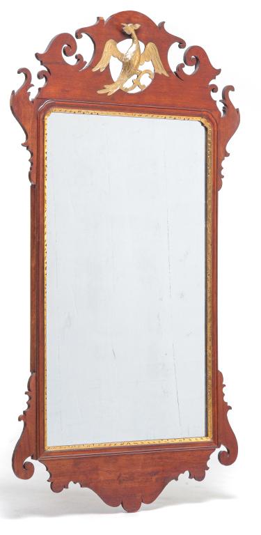 AMERICAN CHIPPENDALE SCROLL MIRROR. (1 of 3)