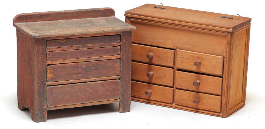 TWO AMERICAN CASES OF DRAWERS. (1 of 6)