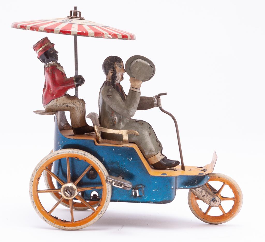 LEHMANN TIN LITHOGRAPHED TOY CYCLE CARRIAGE. (1 of 4)