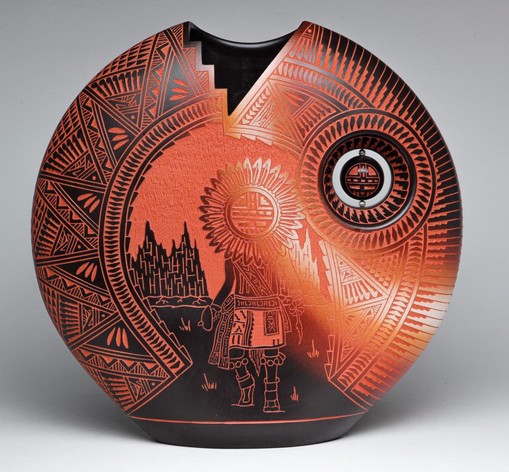 J.R. DIANE ARAGON ACOMA -LAGUNA PUEBLE VASE. (1 of 5)