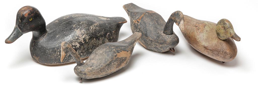 FOUR AMERICAN PRIMITIVE DECOYS. (1 of 3)