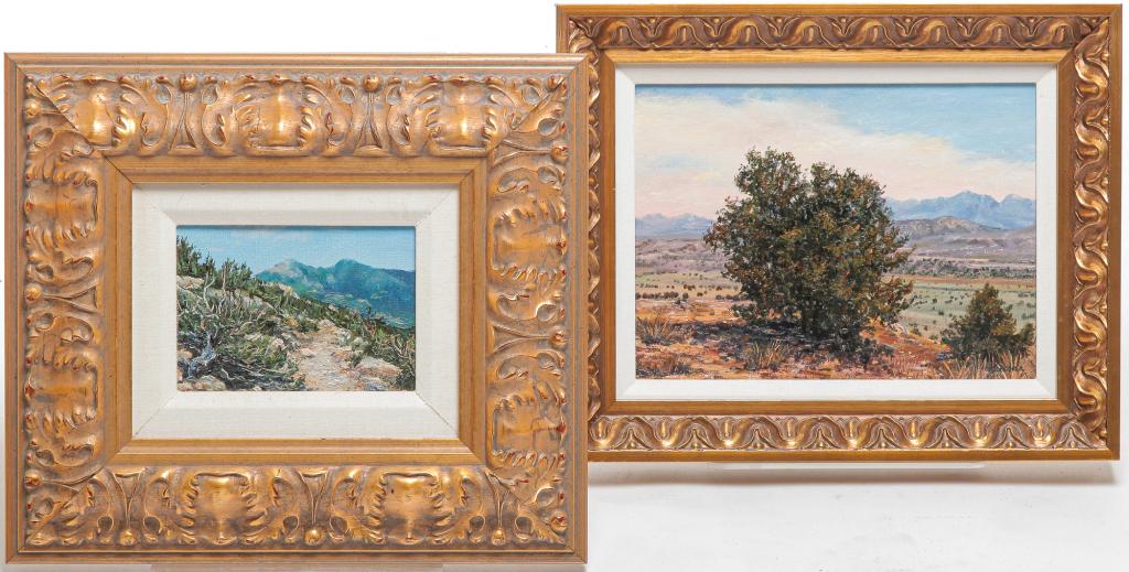 TWO AMERICAN H SCHAPKER OIL LANDSCAPES. (1 of 4)
