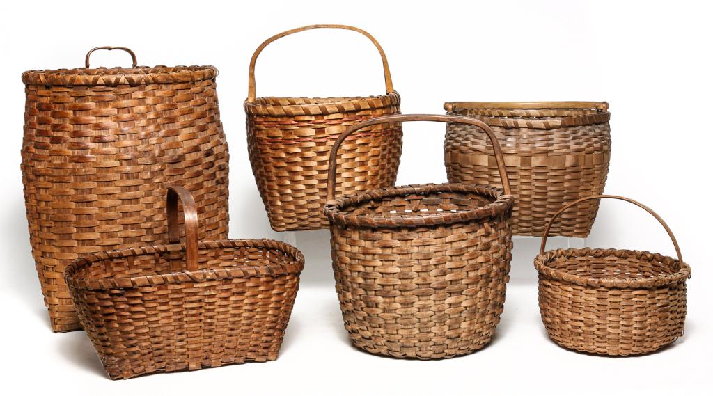 SIX AMERICAN SPLINT BASKETS. (1 of 3)