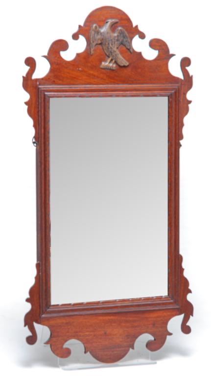 AMERICAN CHIPPENDALE SCROLL MIRROR. (1 of 3)