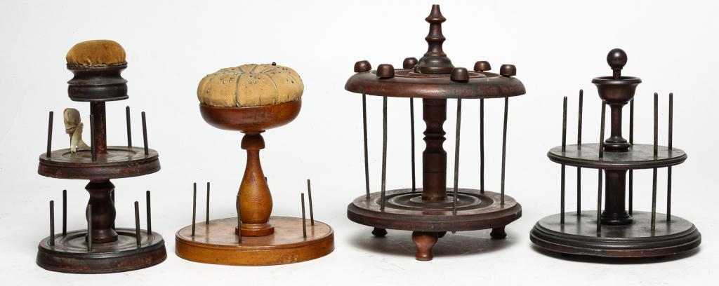 FOUR AMERICAN THREAD CADDIES. (1 of 2)