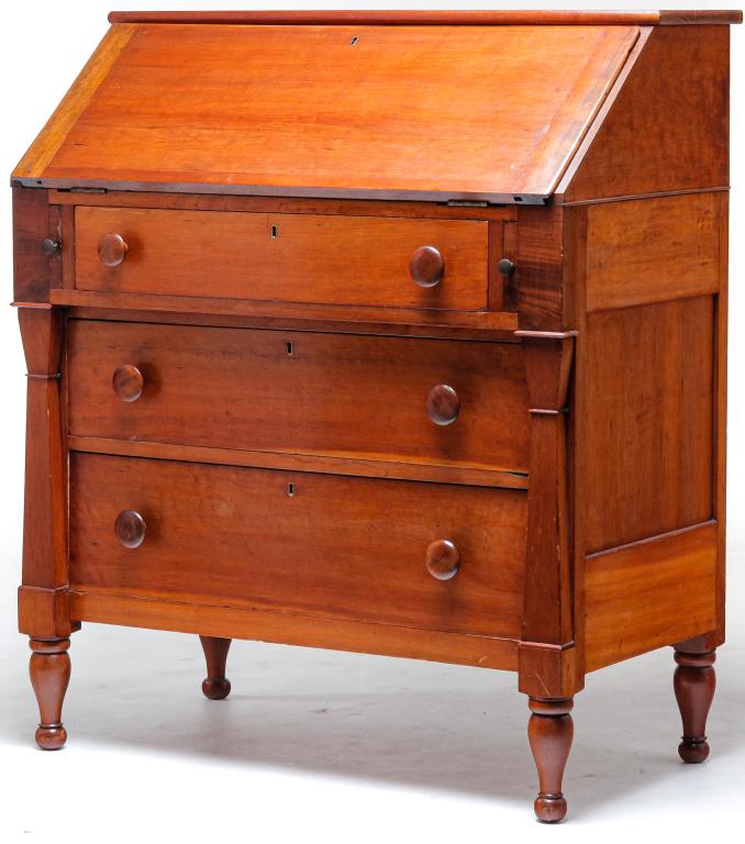 AMERICAN TRANSITIONAL SLANT FRONT DESK. (1 of 6)