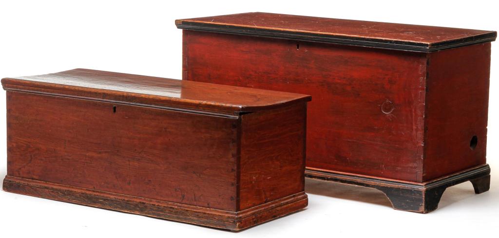 TWO AMERICAN BLANKET CHESTS. (1 of 8)