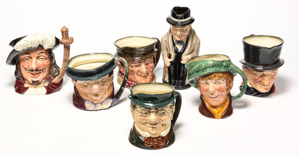 SEVEN ROYAL DOULTON TOBY JUGS. (1 of 5)