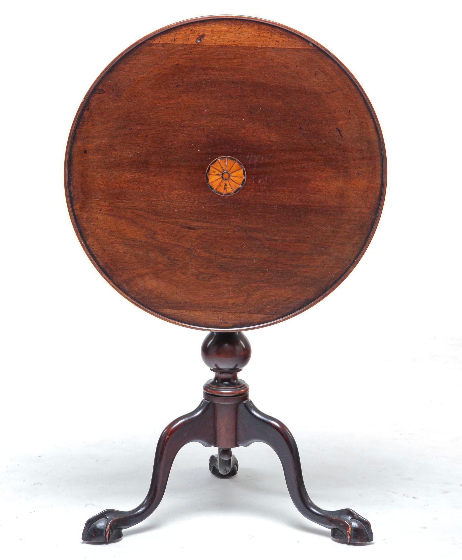 AMERICAN CHIPPENDALE STYLE TILT TOP TABLE. (1 of 4)