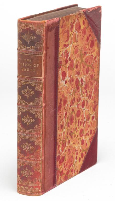 VISION; HELL, PURGATORY, AND PARADISE BY DANTE.: The Vision; Or, Hell, Purgatory, And Paradise, of Dante Alighieri. Translated by The Rev. H.F. Cary. Published by Henry Frowde in London. Marbleized boards with gilt wording and decorations on spin. M