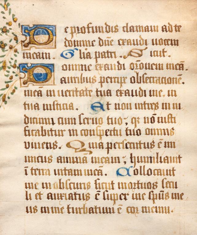 EUROPEAN ILLUMINATED MANUSCRIPT. (1 of 3)