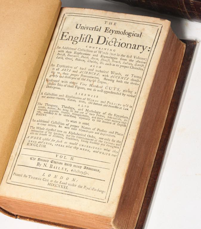 TWO EARLY UNIVERSAL ENGLISH DICTIONARIES. (1 of 4)