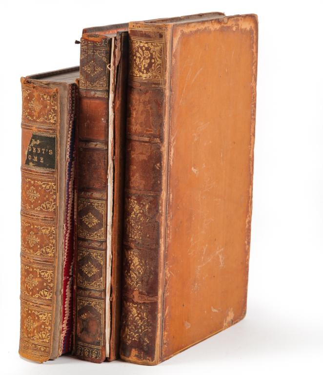 THREE LEATHER BOUND BOOKS. (1 of 5)