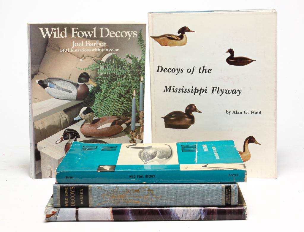 FIVE DECOY BOOKS INCLUDING BARBER. (1 of 3)
