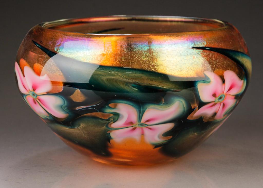 CHARLES LOTTON GLASS BOWL. (1 of 4)