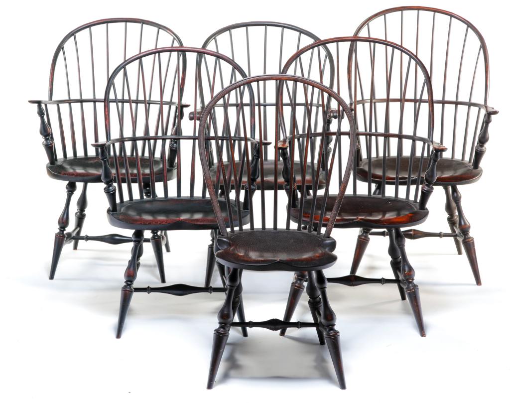 SIX CONTEMPORARY WINDSOR STYLE CHAIRS. (1 of 6)