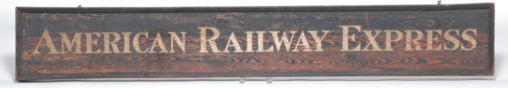 "AMERICAN RAILWAY EXPRESS" SIGN. (1 of 4)