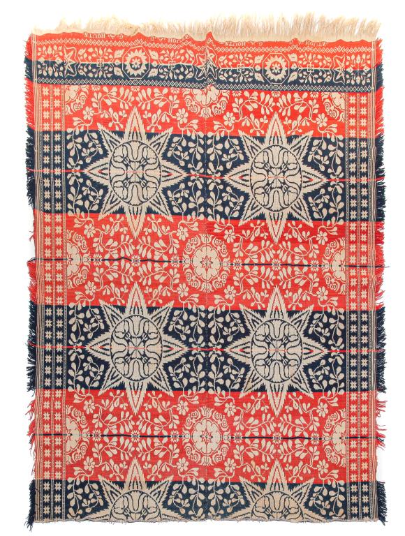 AMERICAN JACQUARD COVERLET. (1 of 4)